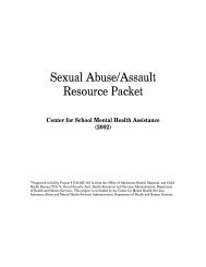 Se xual Abuse /A ssa ult Re sourc - Center for School Mental Health