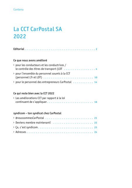 La CCT CarPostal SA 2022