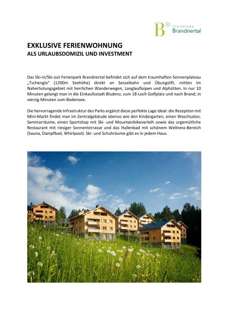 Exposé Ferienpark Brandnertal - Apartment HK 102