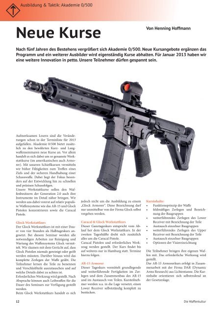 Die Waffenkultur - Ausgabe 07 - November - Dezember 2012