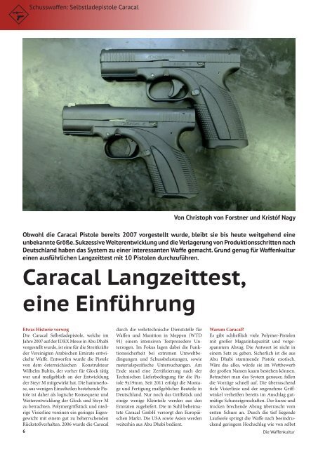 Die Waffenkultur - Ausgabe 07 - November - Dezember 2012