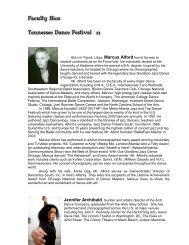 Faculty Bios Tennessee Dance Festival - Tennessee Association of ...