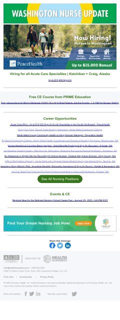 Washington Nurse Update - August 2022 