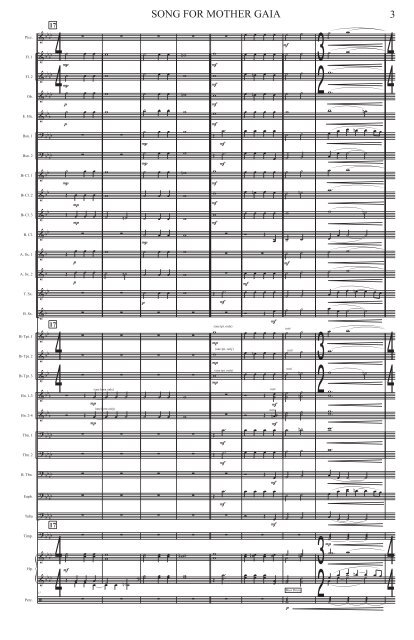 Song for Mother Gaia, Score 