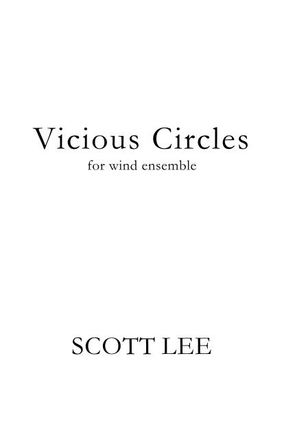 Vicious Circles Revised - Score