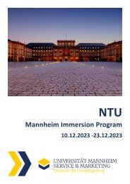 NTU  Mannheim Immersion Program