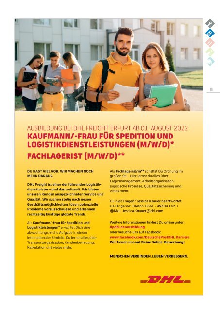Ausbildungs-Navi für Erfurt und den Ilmkreis 2023 Anzeigenteil