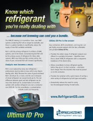 HVAC/R Model RI-700H Refrigerant Analyzer Ultima ID Pro identifies