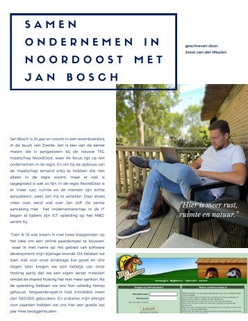 Samen ondernemen met Jan Bosch