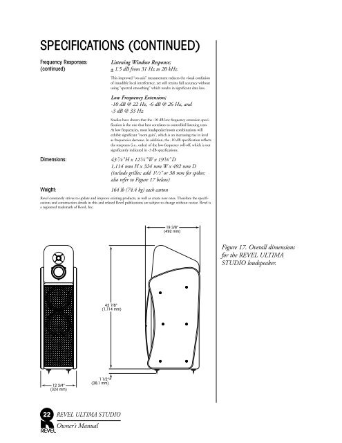 Revel Ultima Studio™ Loudspeaker