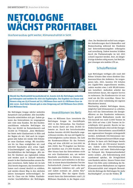 Die Wirtschaft Köln - Ausgabe 05 / 2022