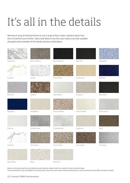 Granite & TREND Transformations Style Guide Summer 2022