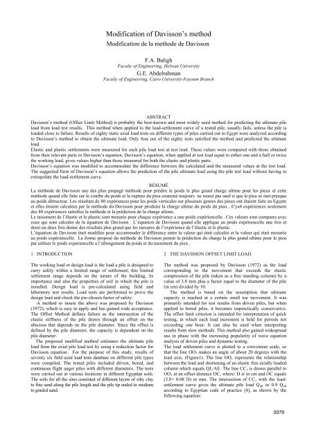 Modification of Davisson's method