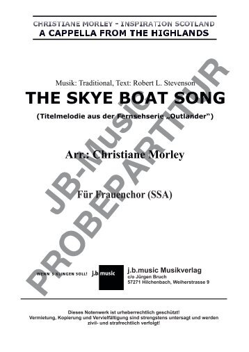 The Skye Boat Song (Titelmelodie aus der Serie „Outlander“) für Frauen- und Jugendchor SSA