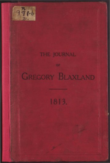 The Journal of Gregory Blaxland 