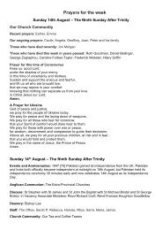 St Mary Redcliffe Prayers for the Week 2022 08 14
