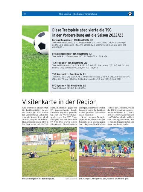 TSG-Heimspiel 2022/23 1. Halbserie