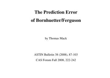 The Prediction Error of Bornhuetter/Ferguson