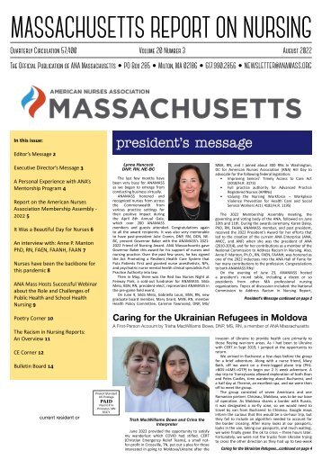 Massachusetts Report on Nursing - August 2022 
