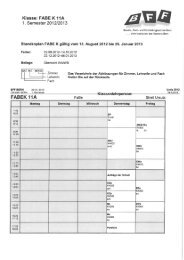Stundenplan FaBe K 11, 1. Semester, 2012/13 - BFF Bern