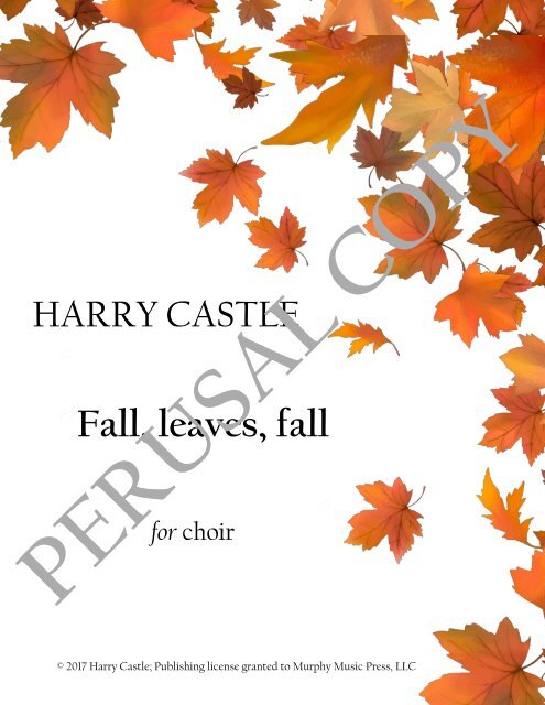 Fall, leaves, fall FULL SCORE perusal