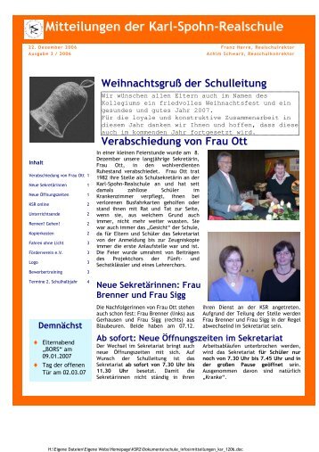 KSR-Mitteilungen 12/06 - bei der karl-spohn realschule