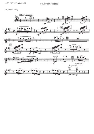 ulso excerpts: clarinet stravinsky: firebird excerpt 1