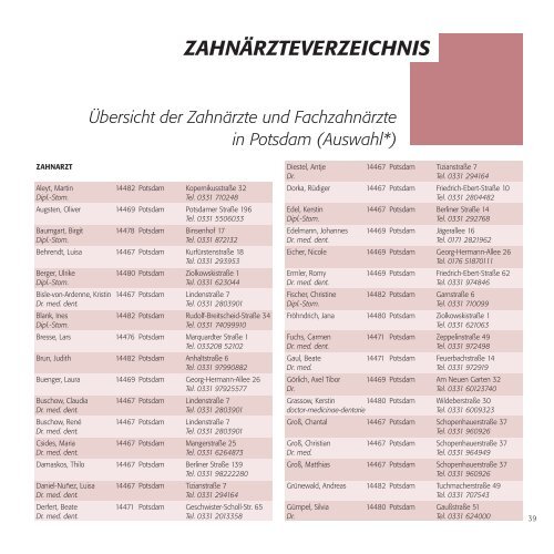 Gesundheitswegweiser Potsdam und Umgebung 2022/23