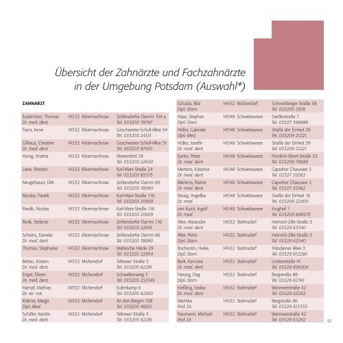 Gesundheitswegweiser Potsdam und Umgebung 2022/23