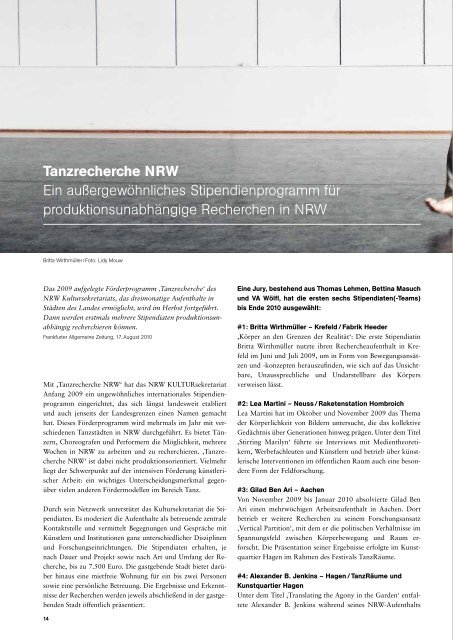NRW KULTURsekretariat_Bericht 2009-2010