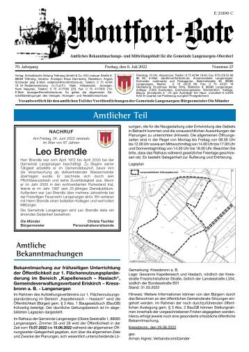 Montfort-Bote 08.07.2022