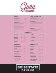 Guru Donuts Menu