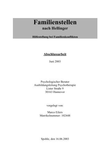 Familienstellen nach Hellinger Hilfestellung bei Familienkonflikten ...