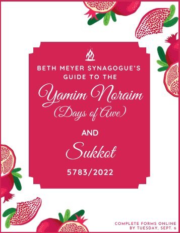 5783/2022 Beth Meyer Synagogue High Holy Days Guide