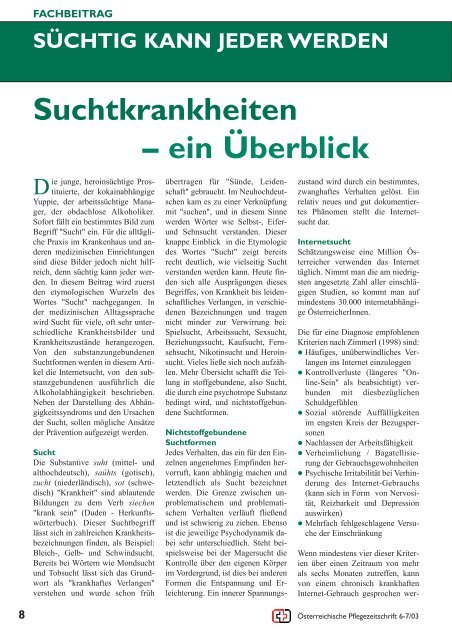 Suchtkrankheiten â€“ ein Ãœberblick