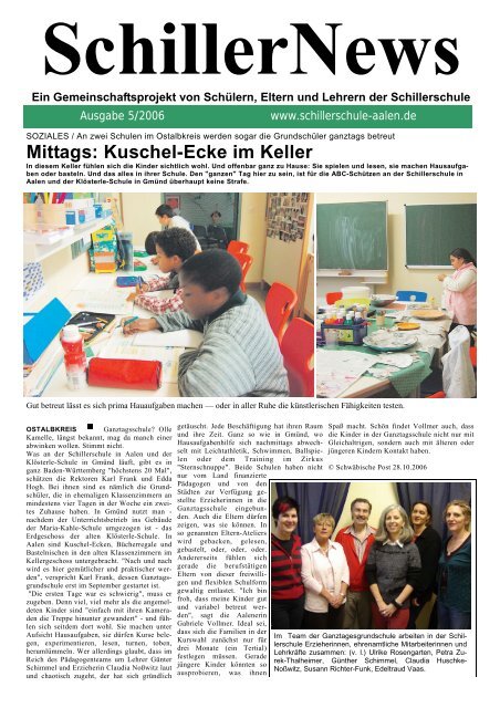 Mittags: Kuschel-Ecke im Keller - Schillerschule Aalen