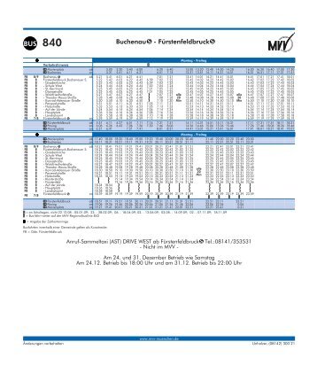 Fahrplan MVV Buslinie 840 - Unholzer-Reisen