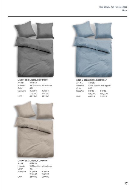 Tom Tailor Lizenzkatalog Bed/Bath FW 2022