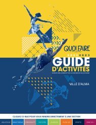 Guide d'activités du Service des loisirs et de la culture de la Ville d'Alma 2022-2023