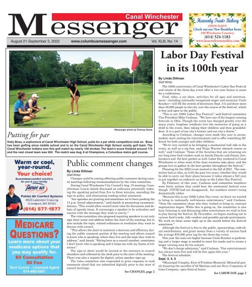 Canal Winchester Messenger - August 21st, 2022