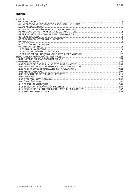 EDIFACT mapping (pdf) - Tulli