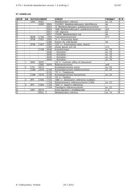 EDIFACT mapping (pdf) - Tulli