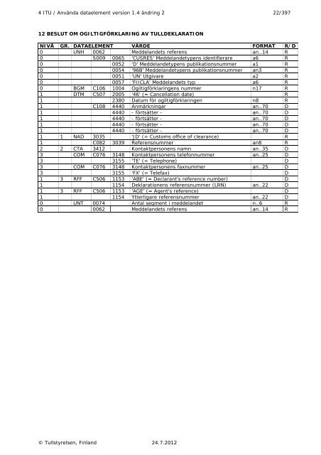 EDIFACT mapping (pdf) - Tulli