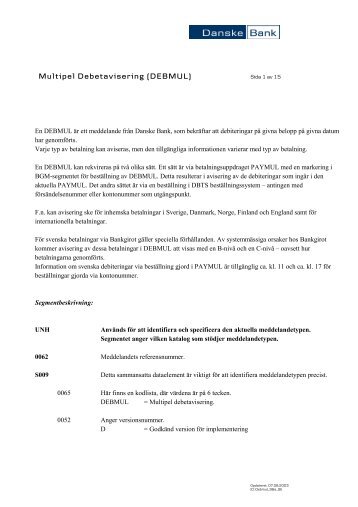 Message Specification and Example (pdf 123Kb) - Danske Bank