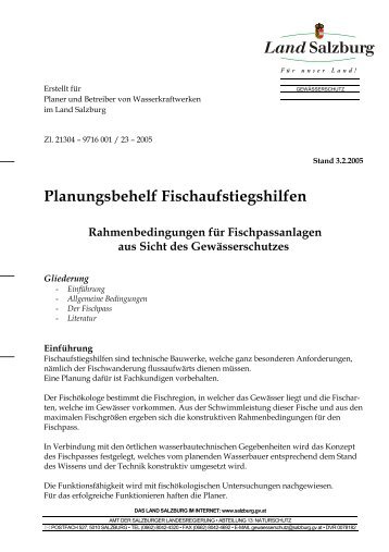 Planungsbehelf Fischaufstiegshilfen - Rettet die Ybbs-Äsche