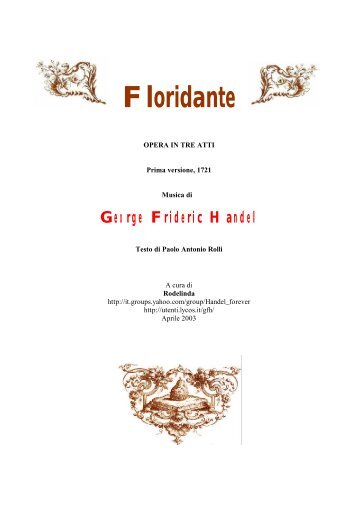 Floridante - George Frideric Handel