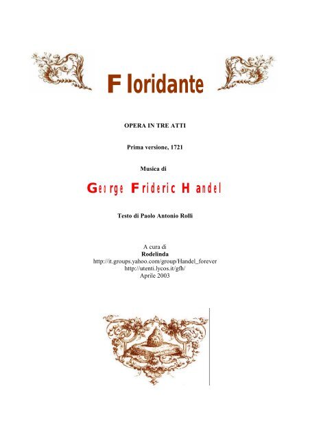 Floridante - George Frideric Handel