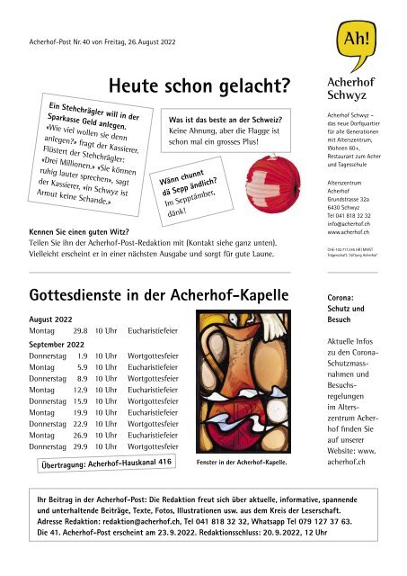 Acherhof-Post Nr. 40 | 26. August 2022