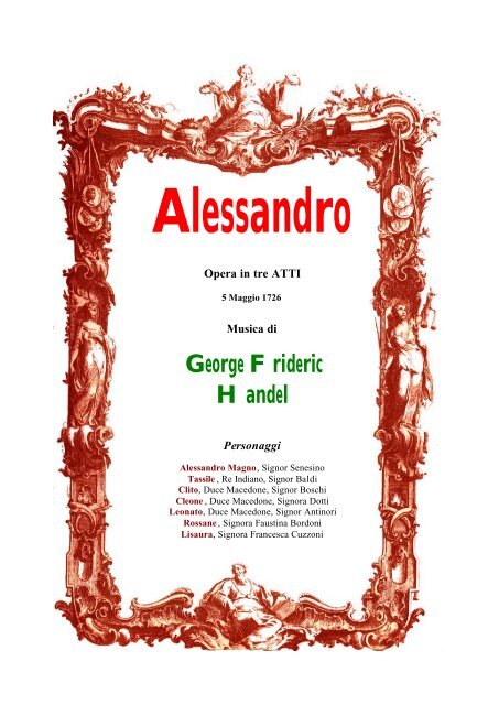 Alessandro - George Frideric Handel