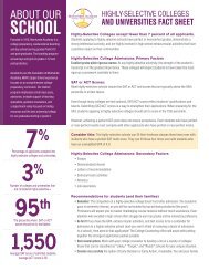MVA Highly-Selective Colleges and Universities Fact Sheet